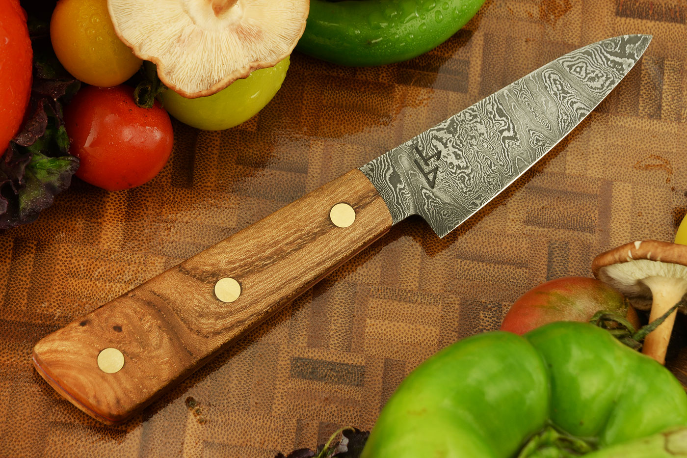Damascus Paring Knife with American Elm (3-1/4 in.)