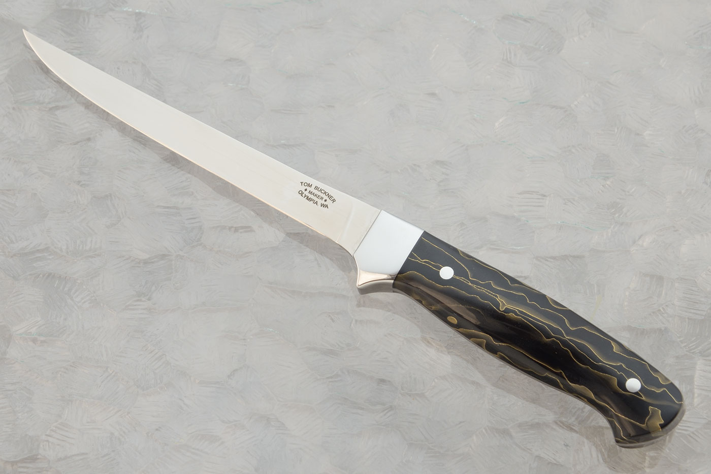 Fillet Knife with Black & Gold Raffir Noble (6