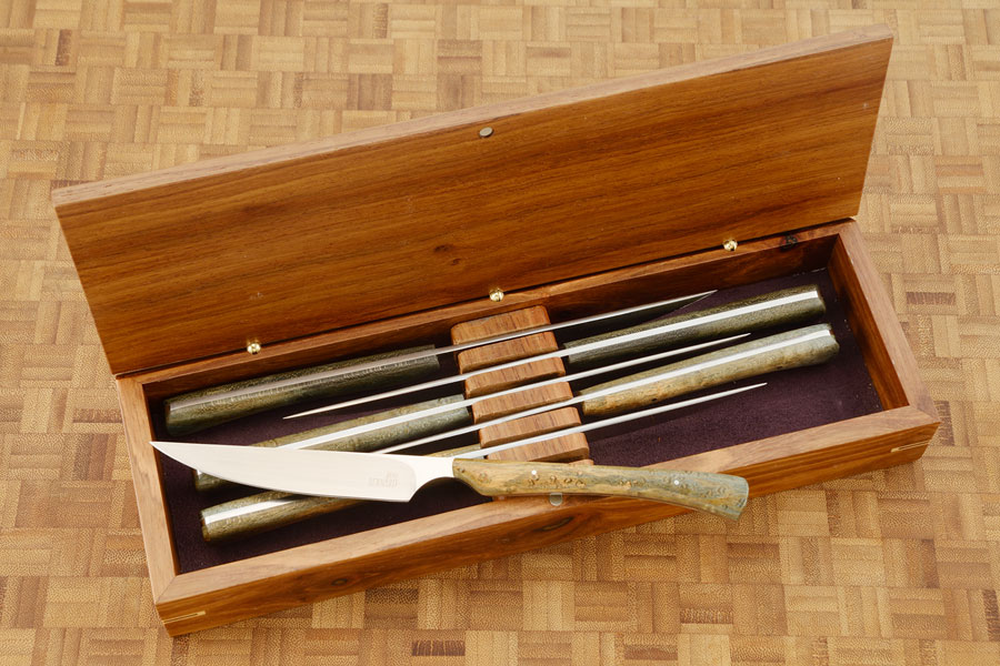 Steak Knife Set (6) with Birdseye Maple