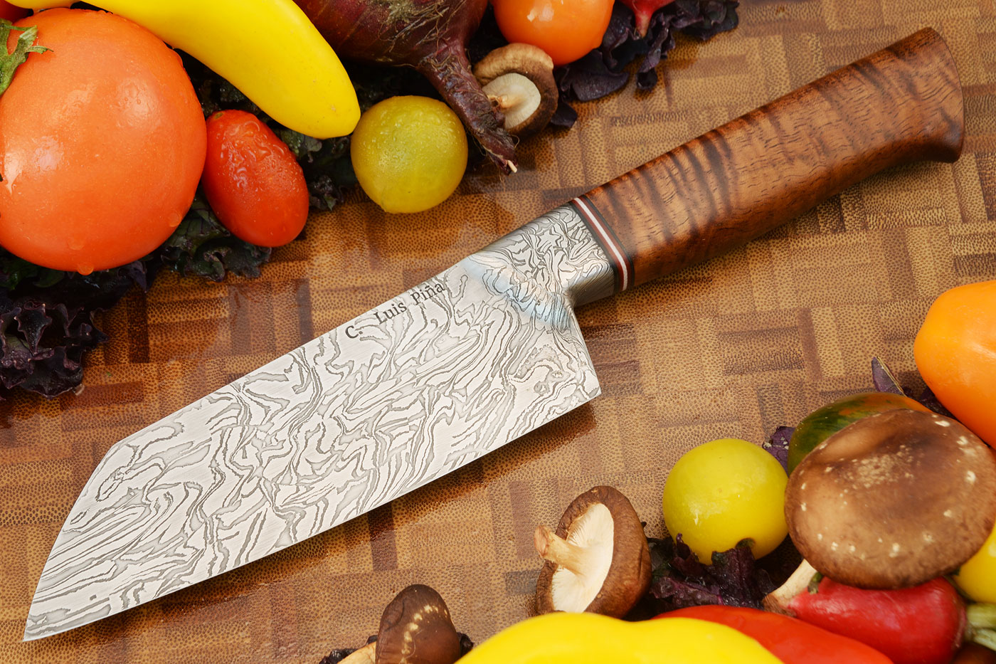 Integral Damascus Bunka Chef's Knife (5-1/2