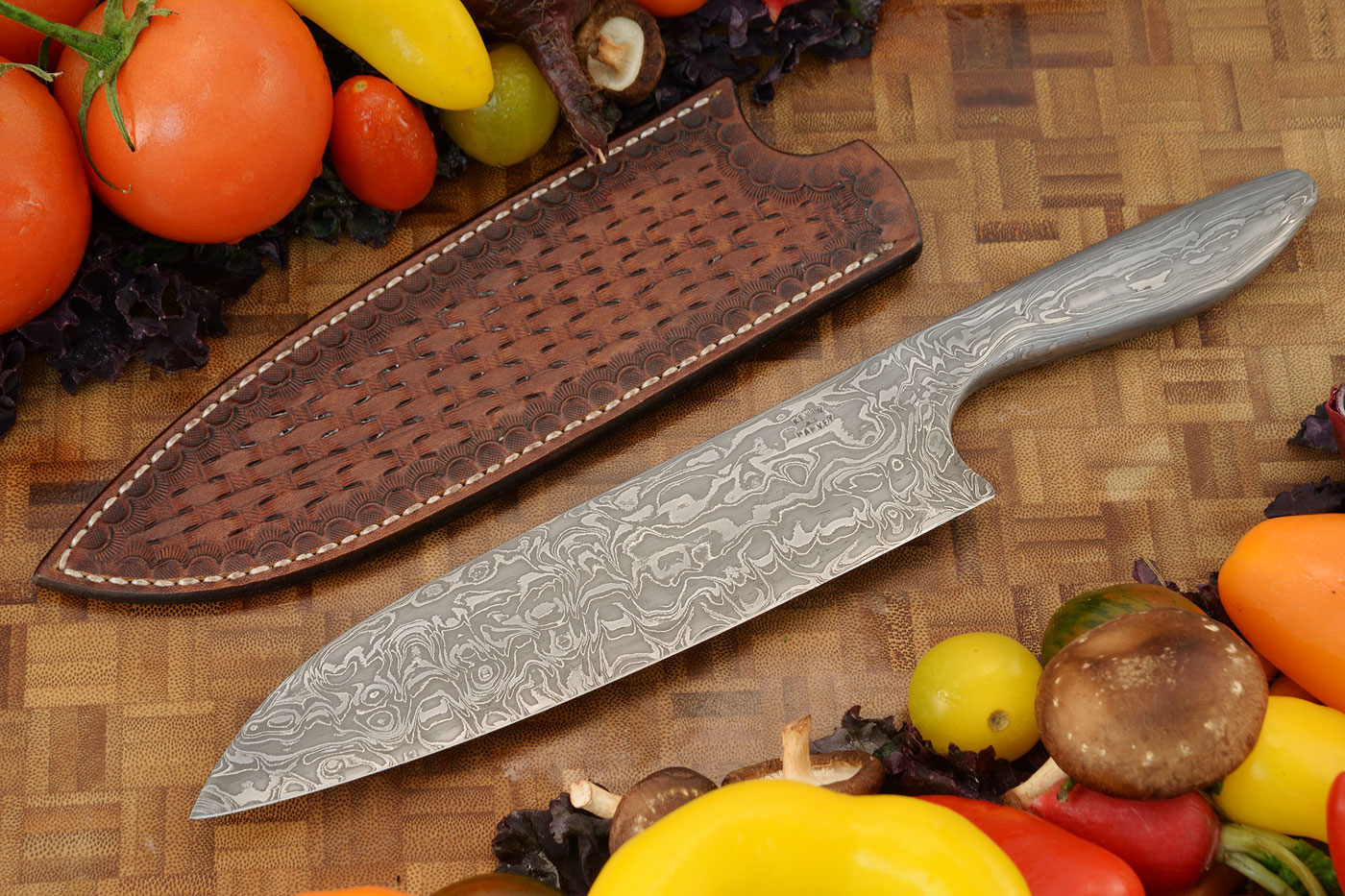 Integral Damascus Chef's Knife - Santoku (7