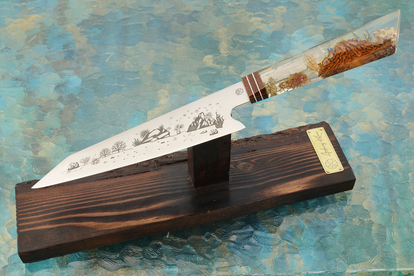 Lagertha K-Tip Chef's Knife (8 in.) with Natural Ocean Galaxy