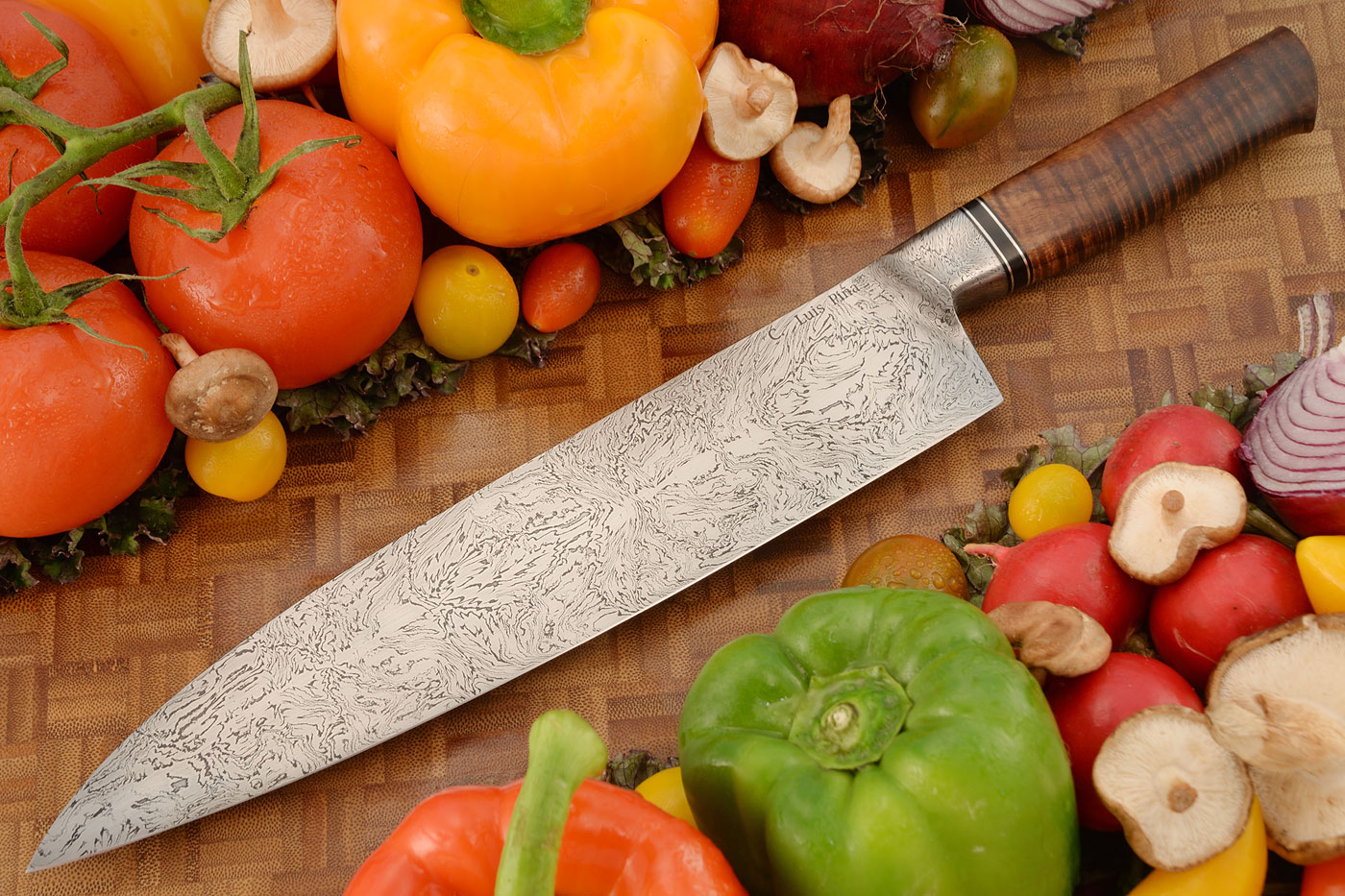Integral Mosaic Damascus Chef's Knife (10 in.) with Tasmanian Blackwood