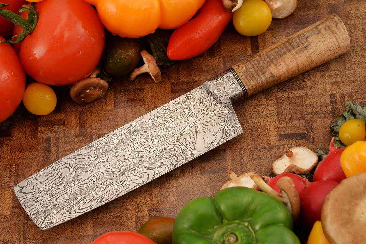 Integral Damascus Chef's Knife - Nakiri (6-1/4