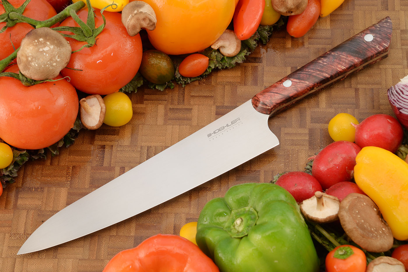 Chef's Knife - Gyuto - (8-1/2 in.) with Red/Black Maple Burl