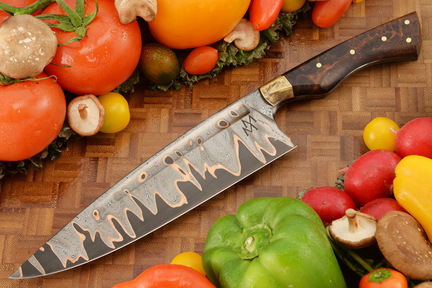 Damascus Cu Mai Chef's Knife with Ironwood (8 inch)