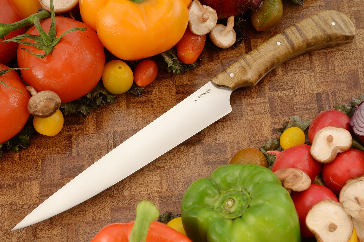 Slicing/Carving Knife (7-3/4 in.) with Curly Maple