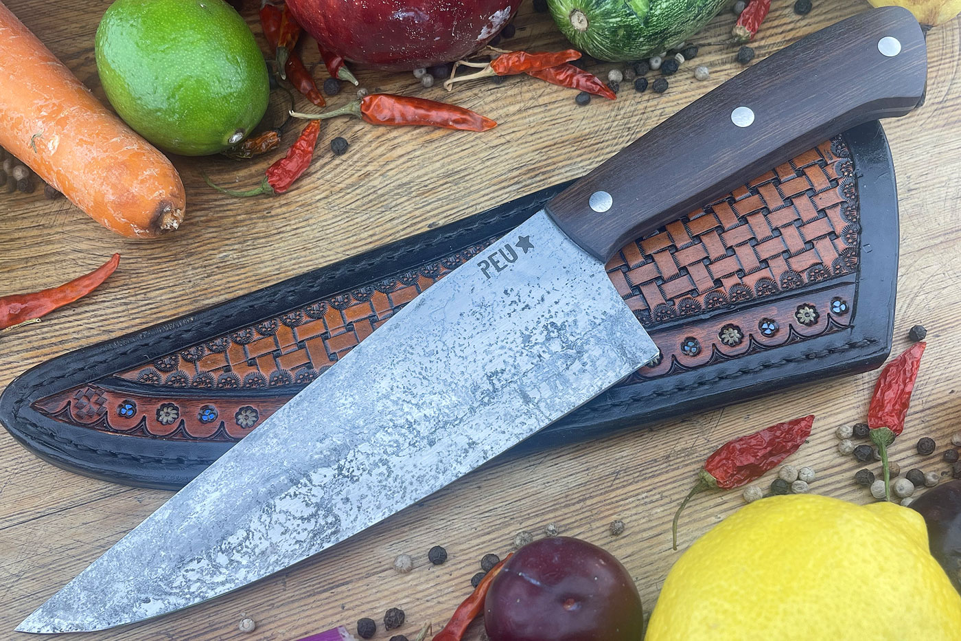 Chef's Knife (Cocinero 180mm) with Guayacan Ebony and O2 Carbon Steel