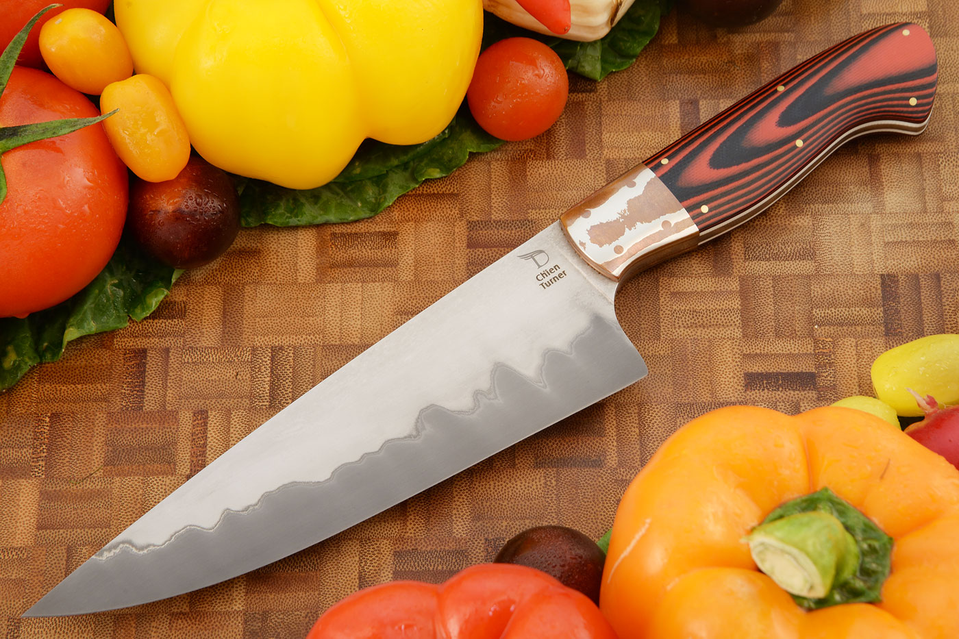 San Mai Chef's Knife with Black/Red G-10 (6-3/4