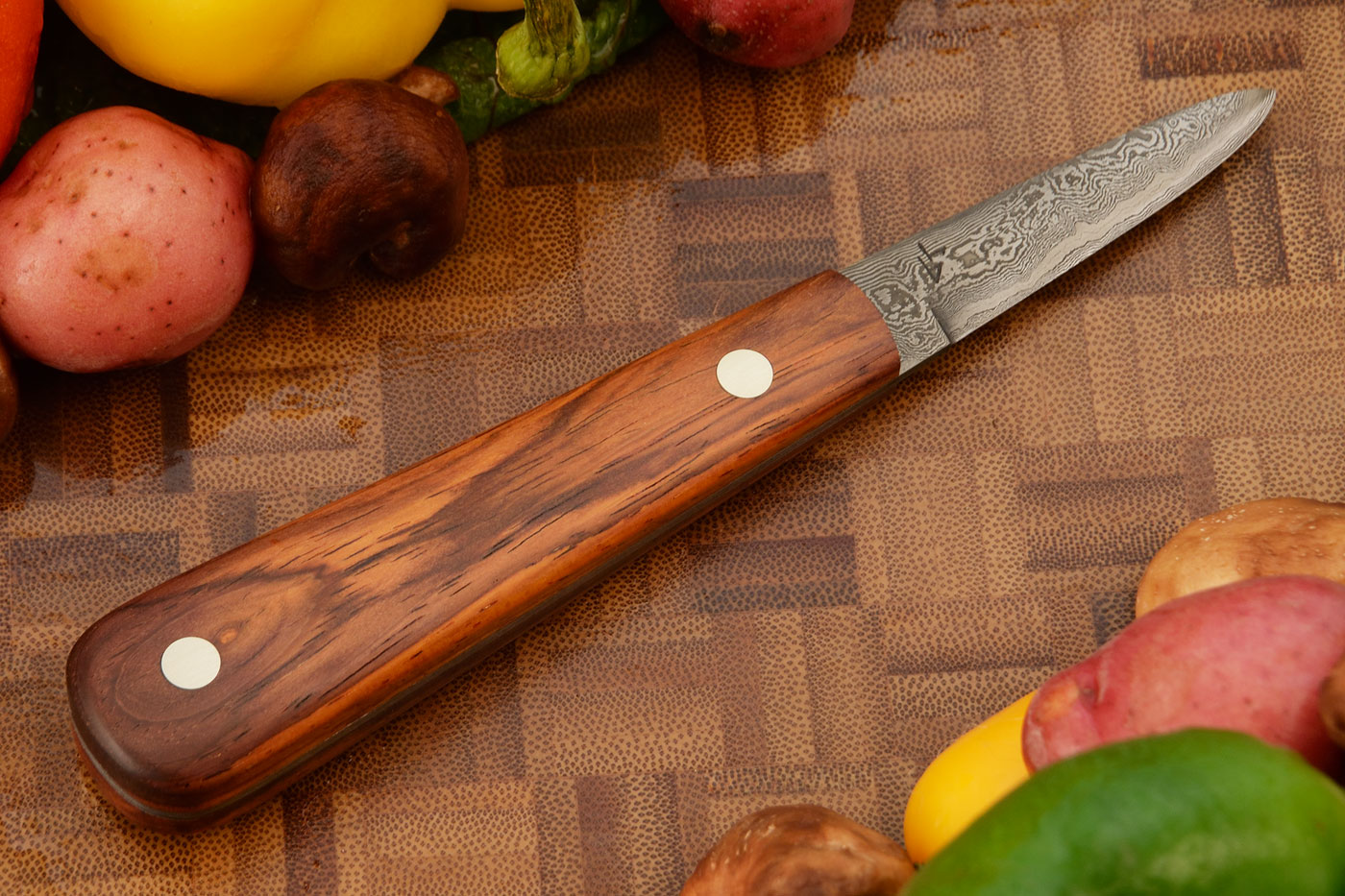 French-Style Oyster Knife with Cocobolo and Damascus
