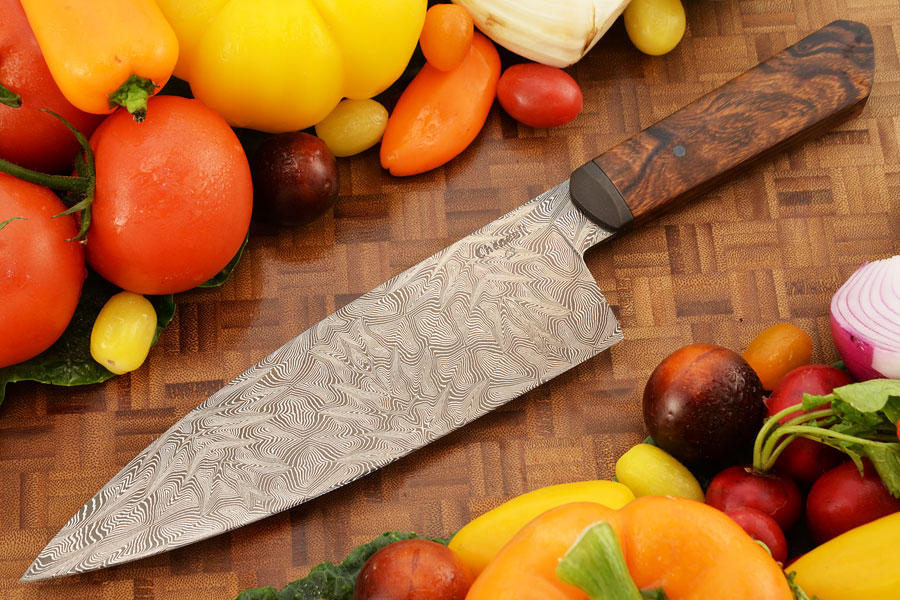 Mosaic Damascus Chef's Knife (8-1/4 in.) with Ironwood
