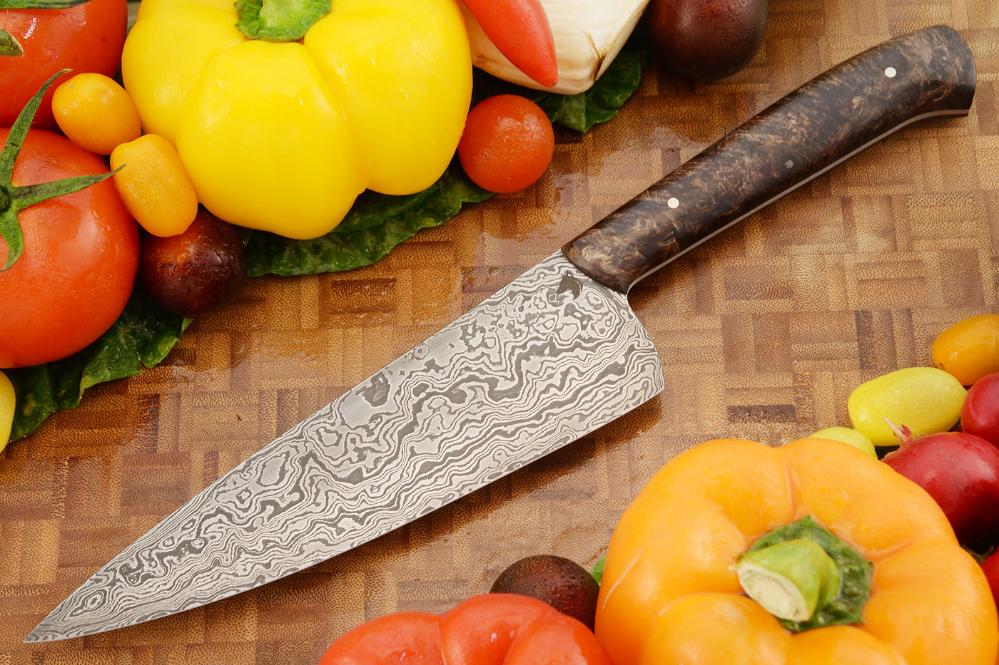 Damascus Chef's Knife (7-1/3 in.) with Maple Burl