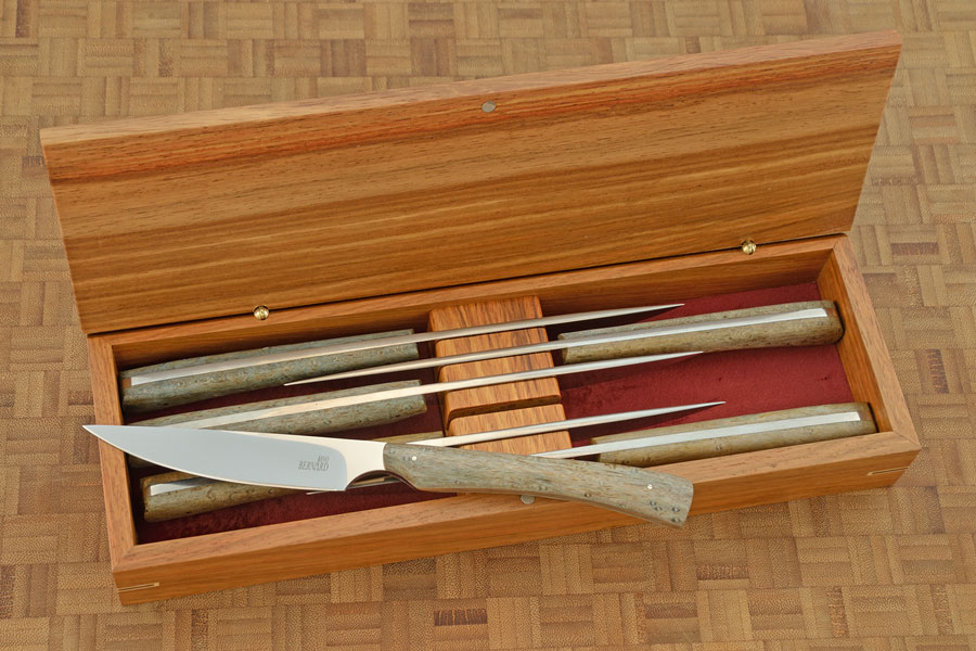 Steak Knife Set (6) with Birdseye Maple