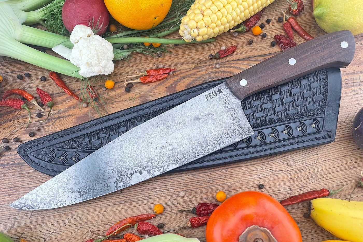 Chef's Knife (Cocinero 230mm) with Guayacan Ebony and O2 Carbon Steel