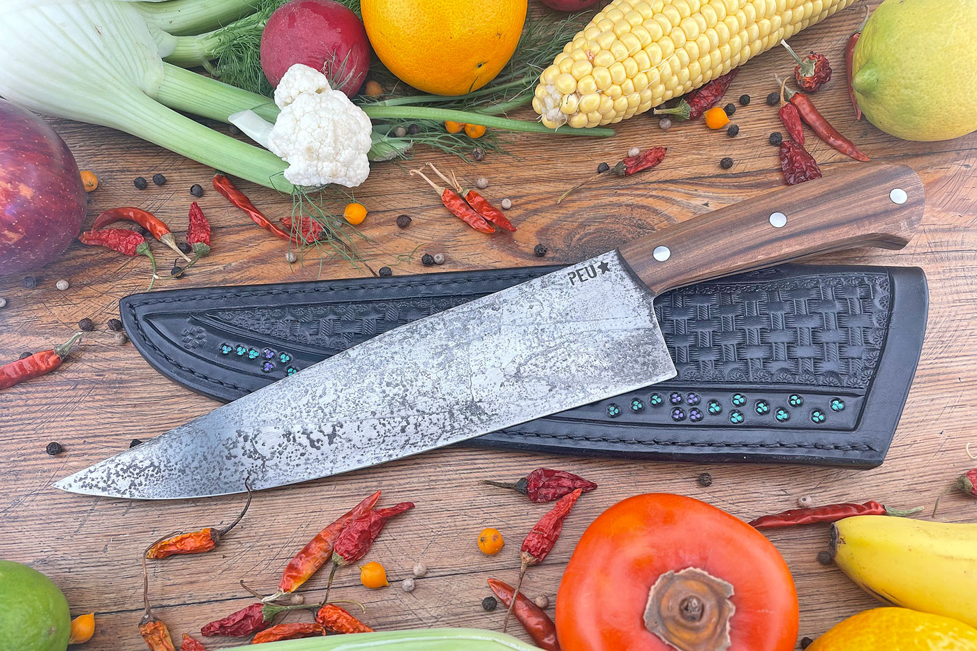 Chef's Knife (Cocinero 230mm) with Lapacho and O2 Carbon Steel