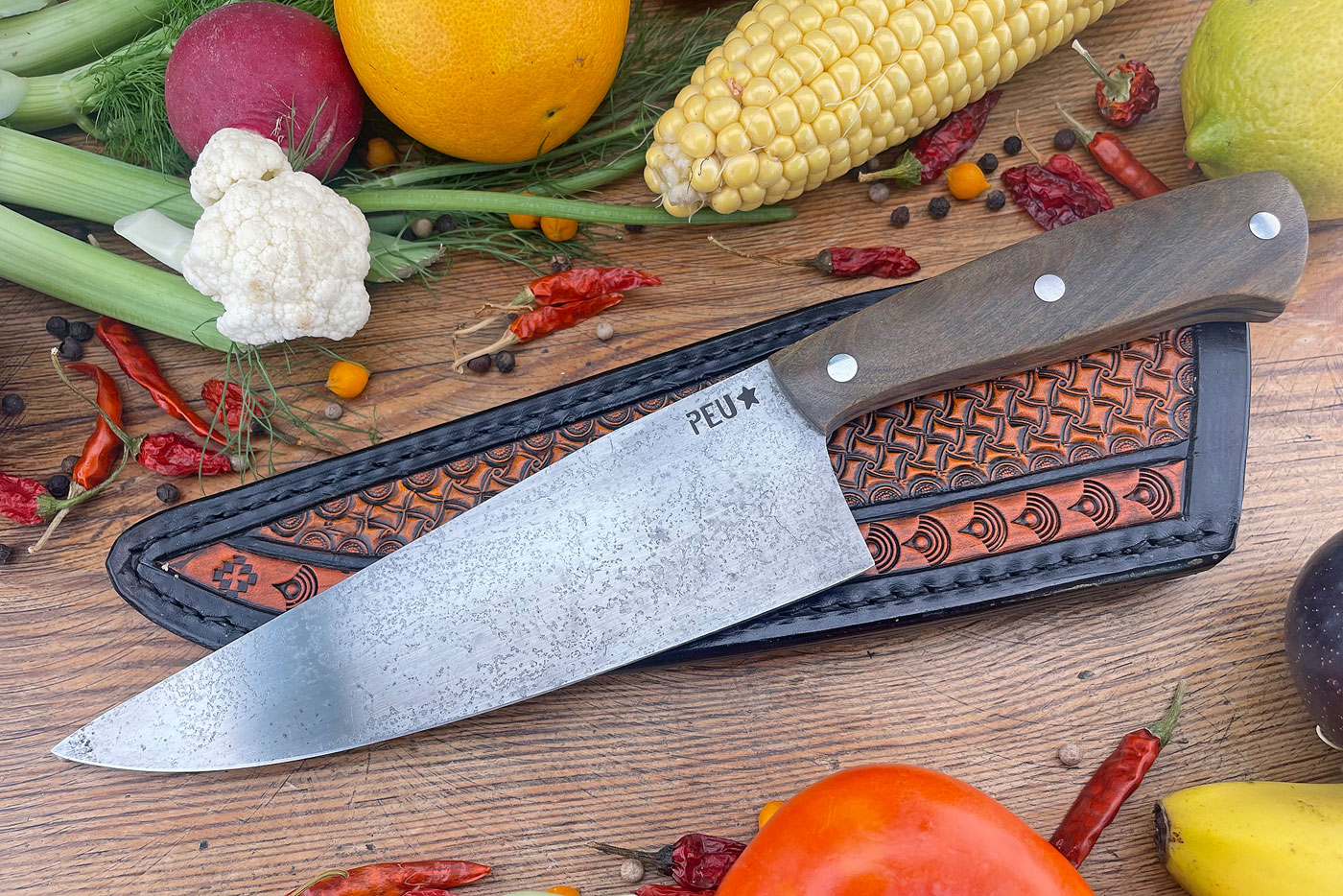 Chef's Knife (Cocinero 180mm) with Argentine Lignum Vitae and O2 Carbon Steel