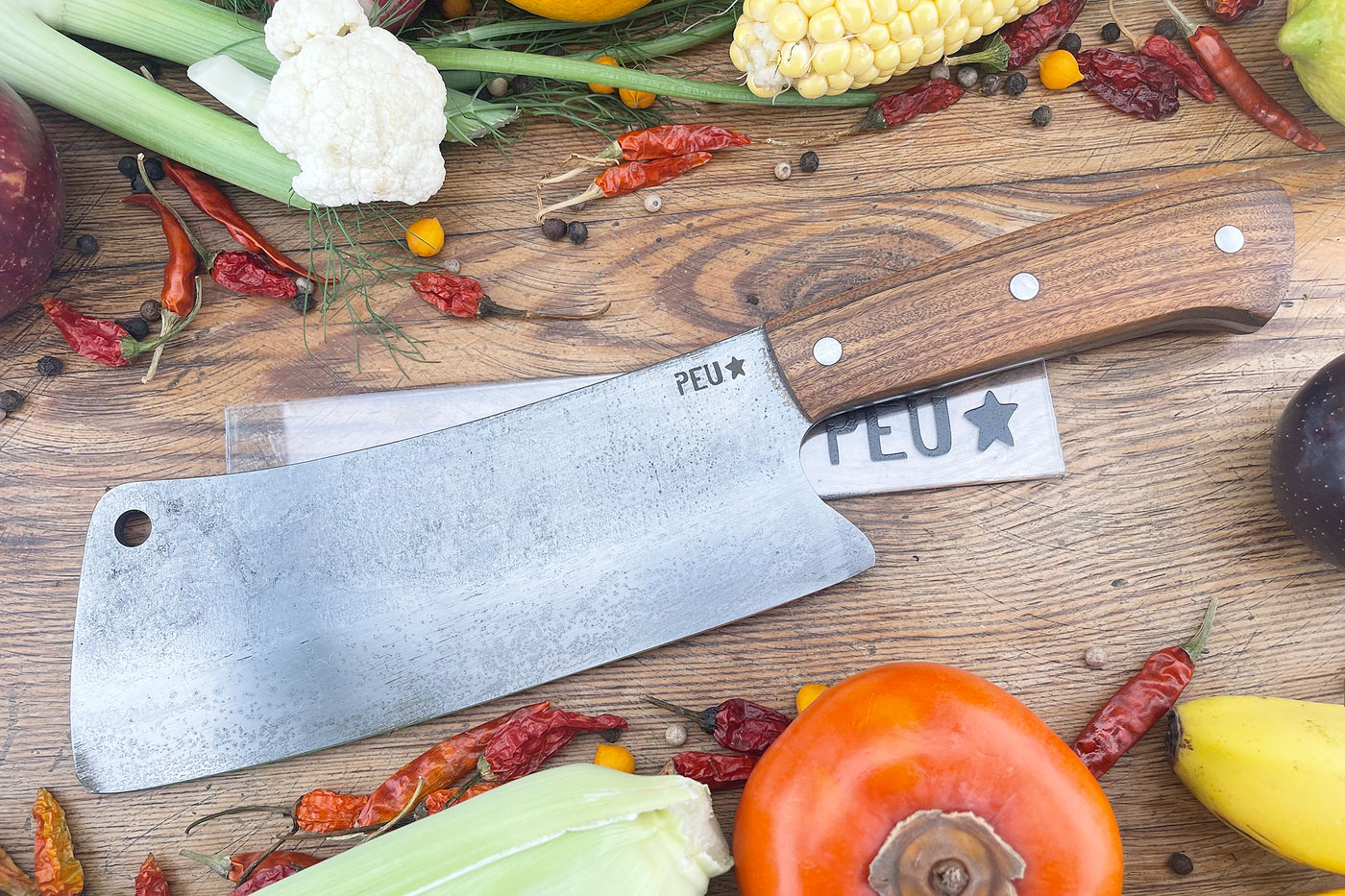 Meat Cleaver with Jacaranda and O2 Carbon Steel