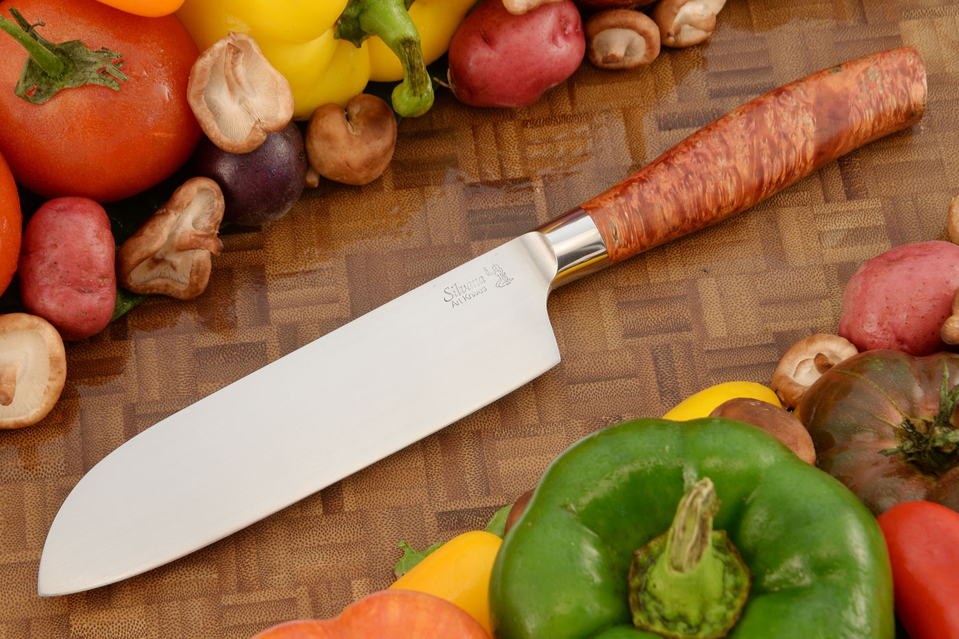 Chef's Knife (Santoku) with Maple Burl