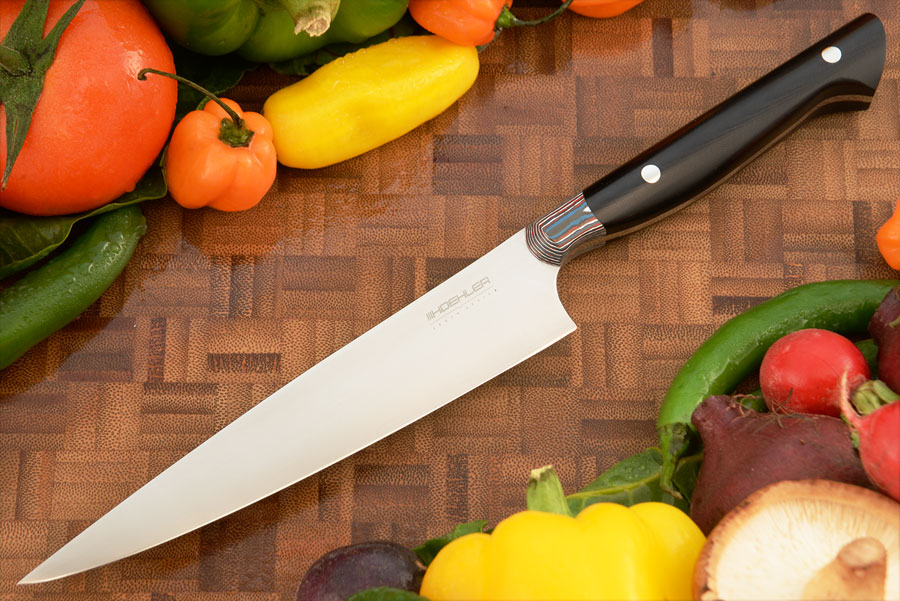 Utility/Slicing Knife (6-1/2 in) with Black G10 and FatCarbon