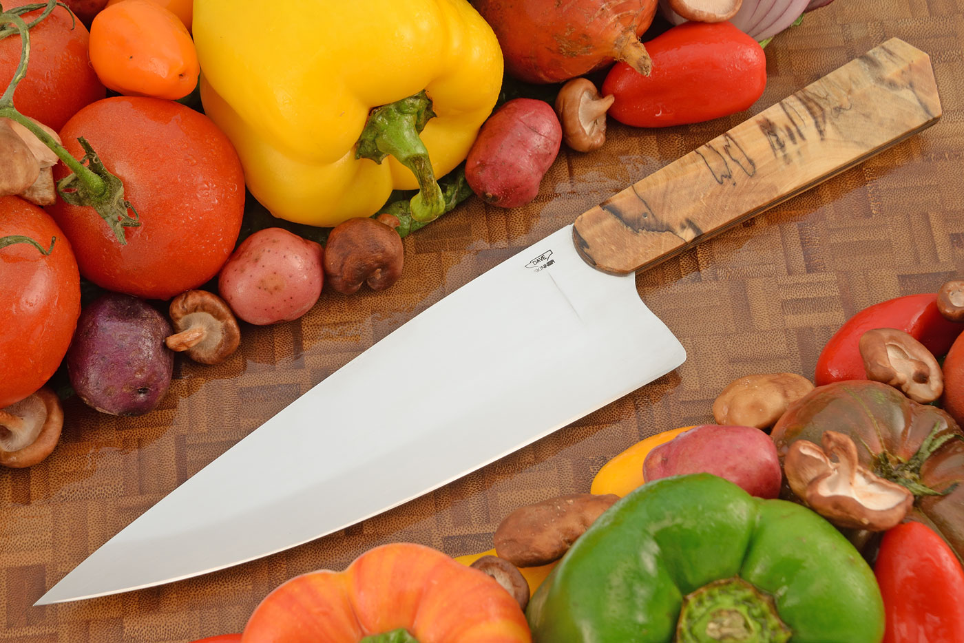 Chef's Knife (8-1/4 in.- S Grind) with Stabilized Spalted Maple