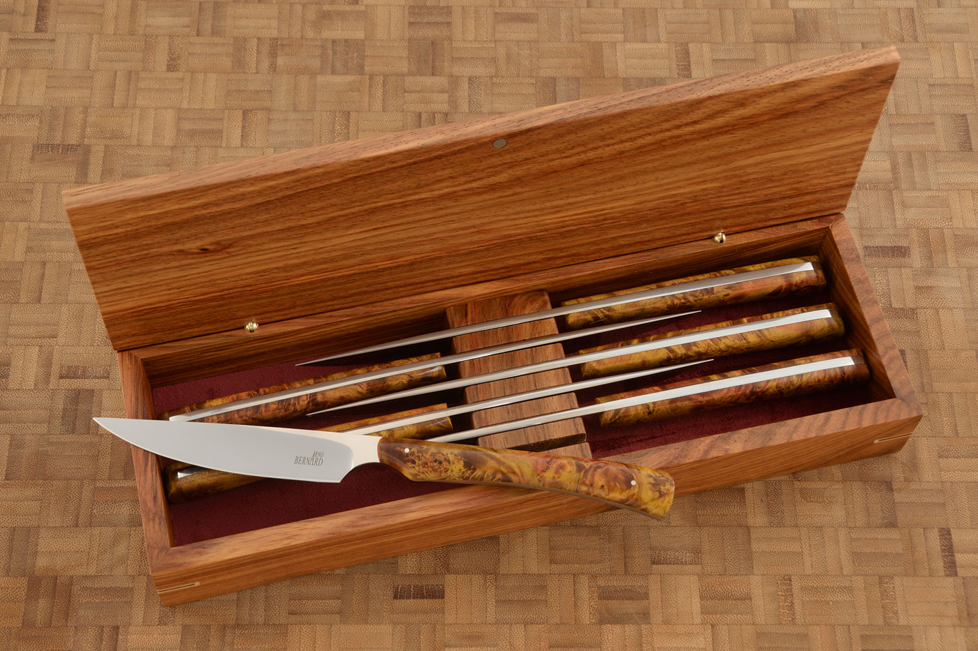 Steak Knife Set (6) with Maple Burl