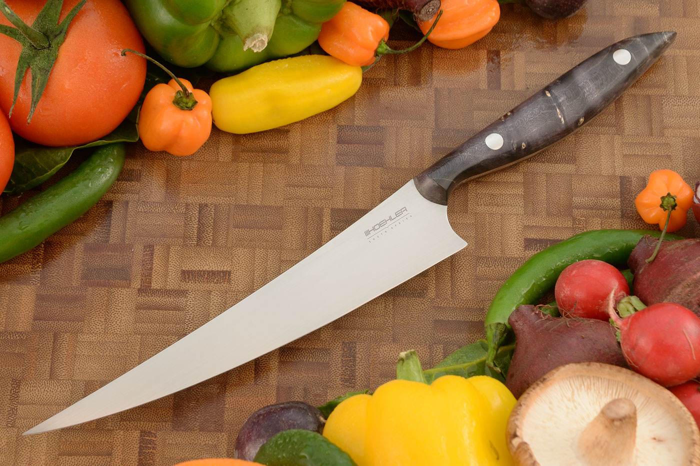 Upswept Fillet/Boning Knife (7 in.) with Maple Burl (Semi-Stiff)