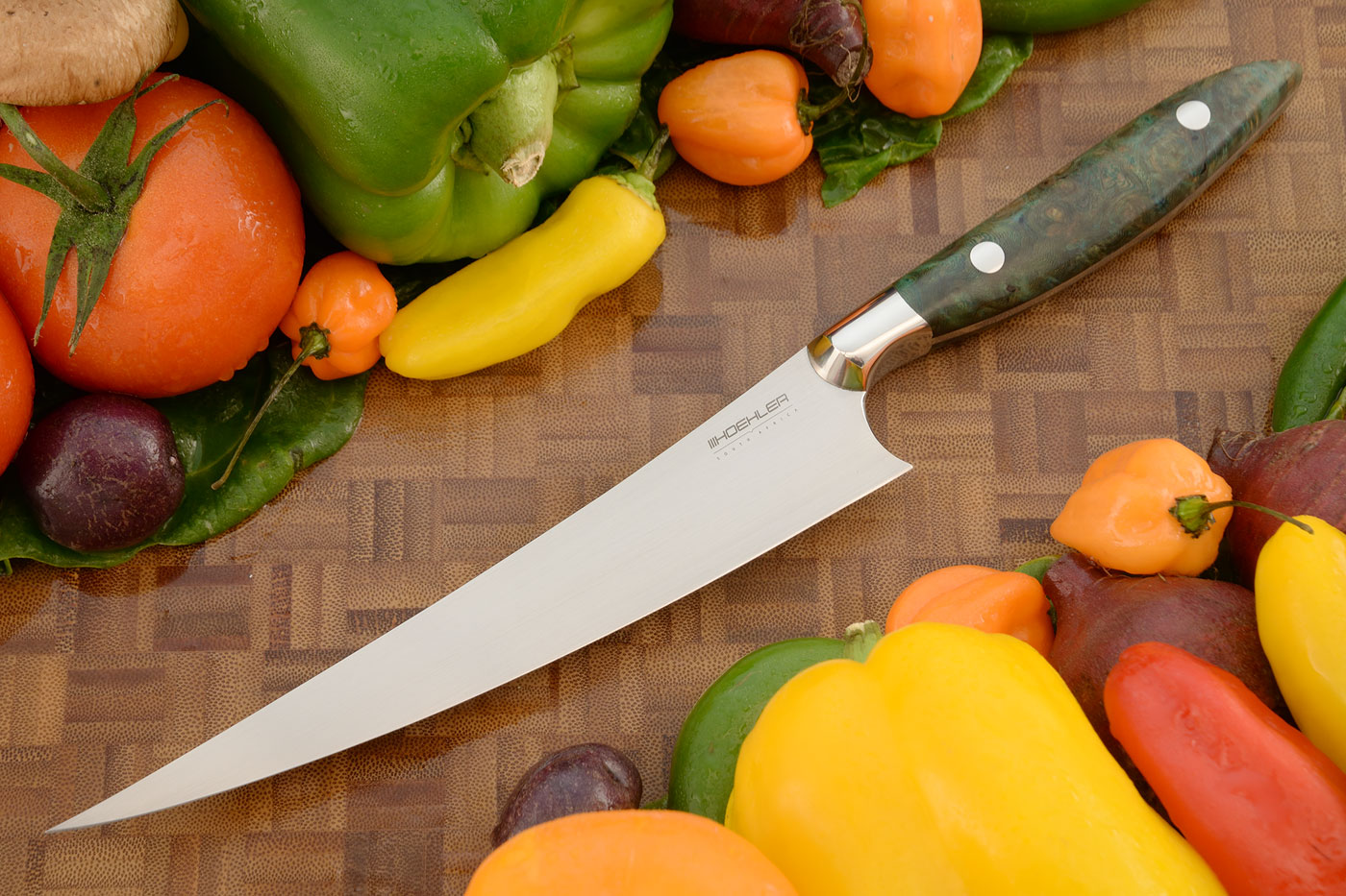 Upswept Fillet/Boning Knife (7 in.) with Maple Burl (Semi-Stiff)