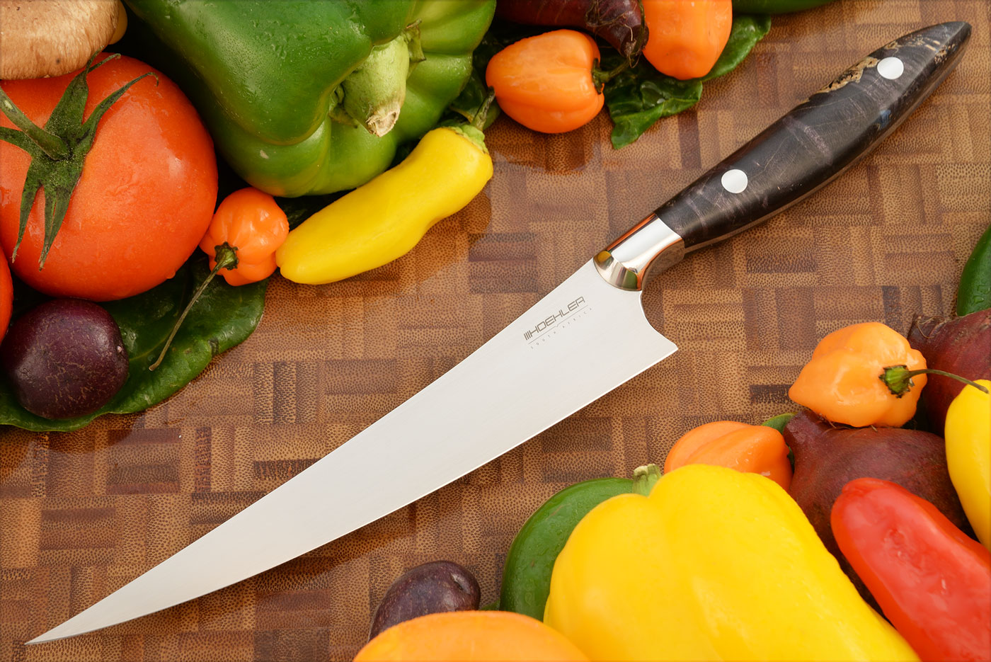 Upswept Fillet/Boning Knife (7 in.) with Maple Burl (Semi-Stiff)