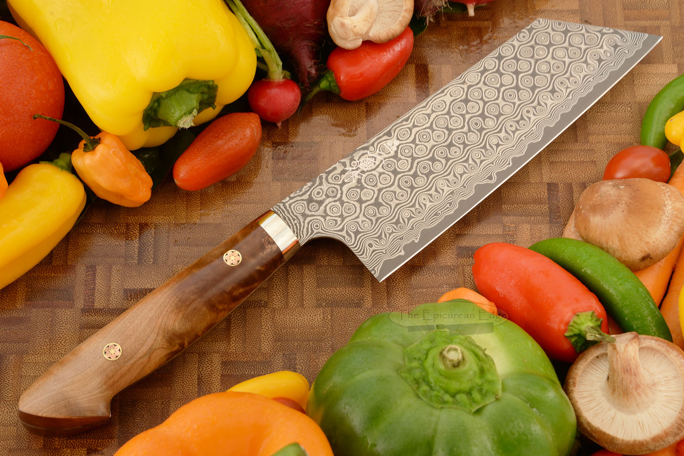 Chef's Knife (Kiritsuke Nakiri/Bunka) - 7-1/8 in. (180mm) - SG2 Stainless Damascus
