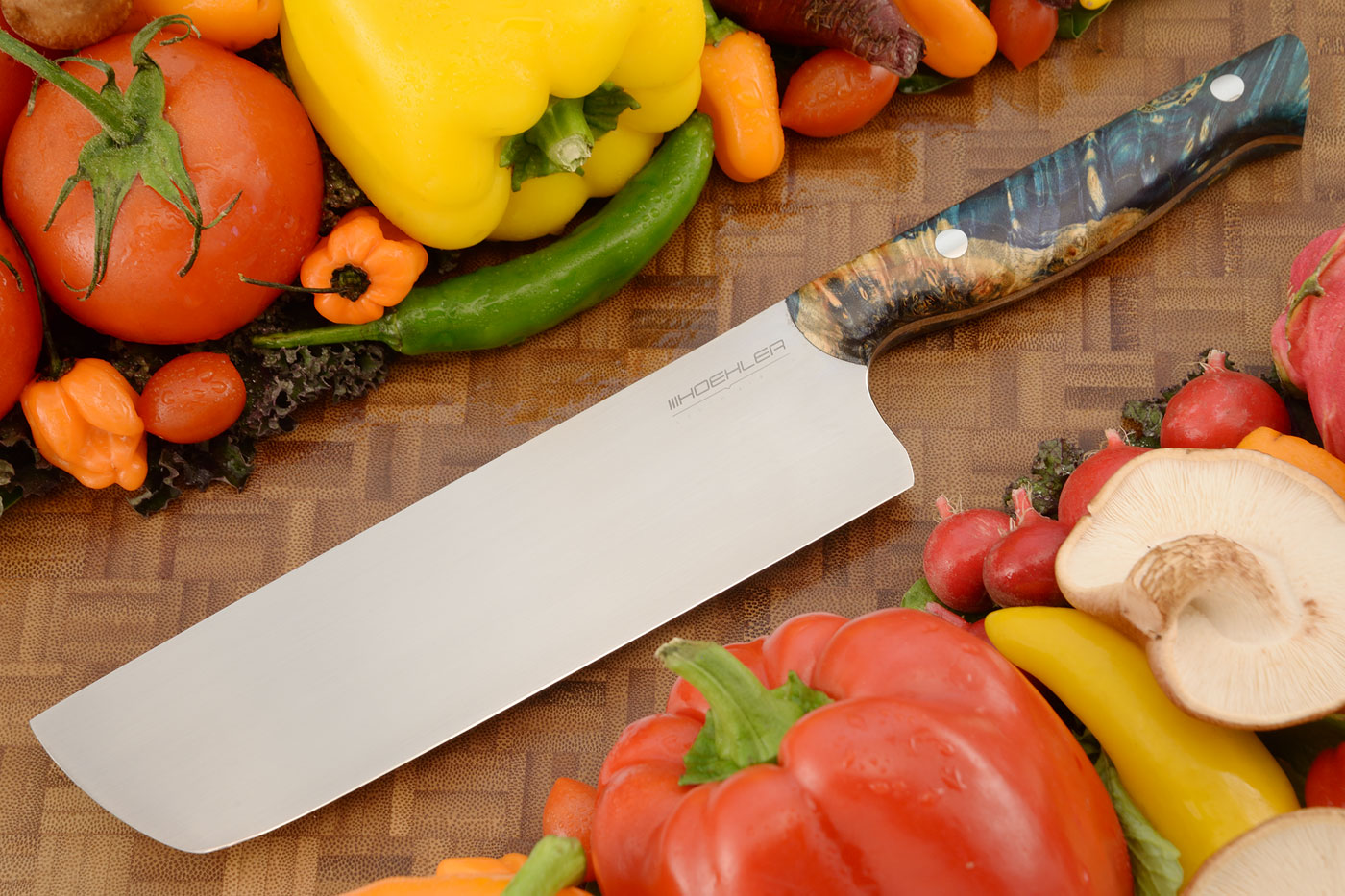 Chef's Knife - Nakiri (6-2/3 in) with Masur Birch Burl