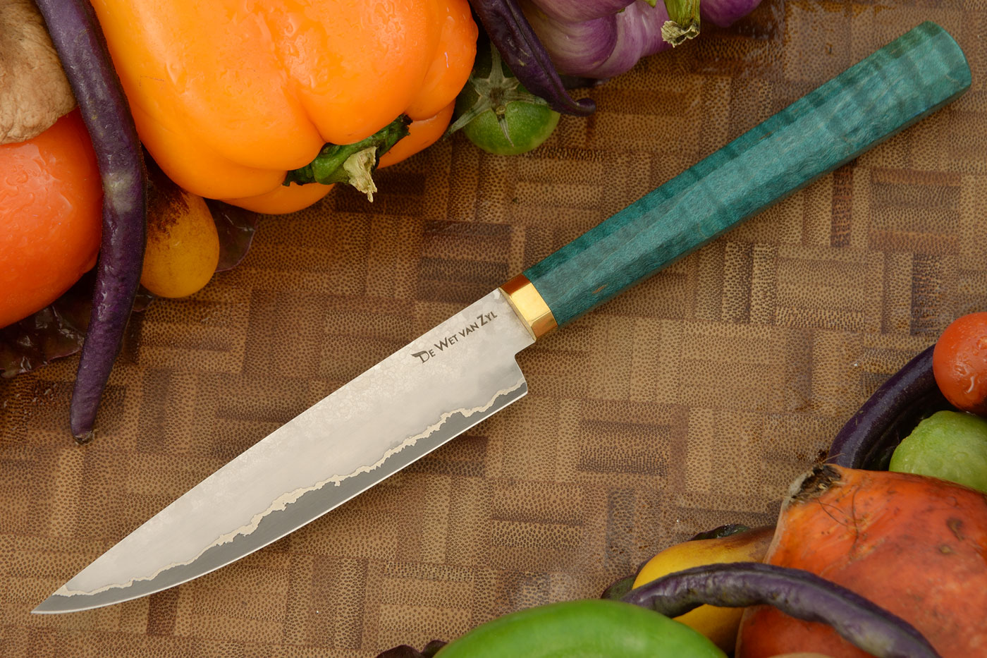 San Mai Utility Knife (4-1/3 in.) with Curly Maple