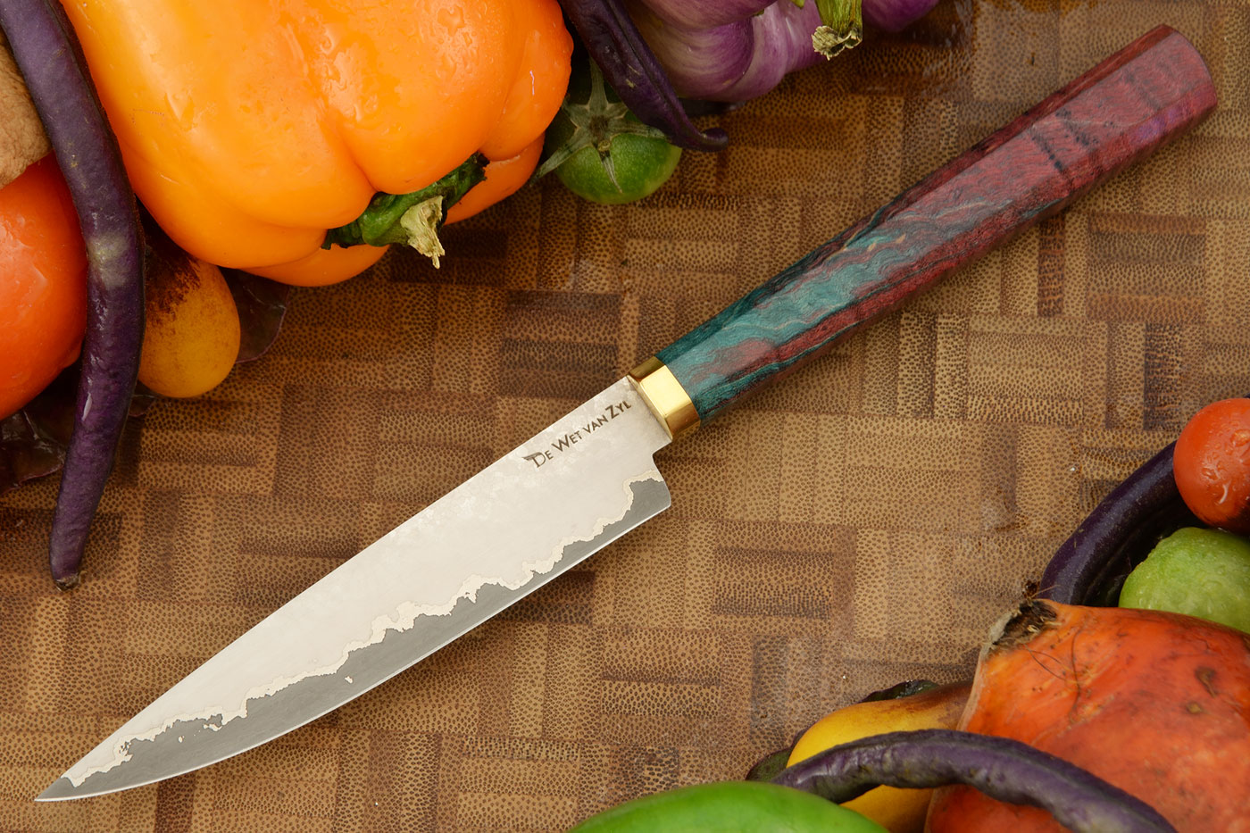 San Mai Utility Knife (4-1/3 in.) with Curly Maple