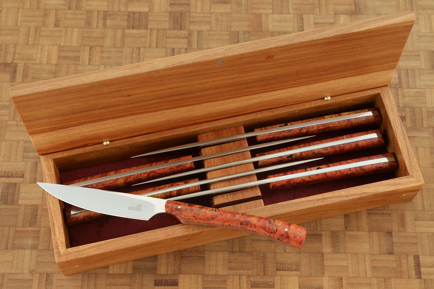 Steak Knife Set (6) with Maple Burl