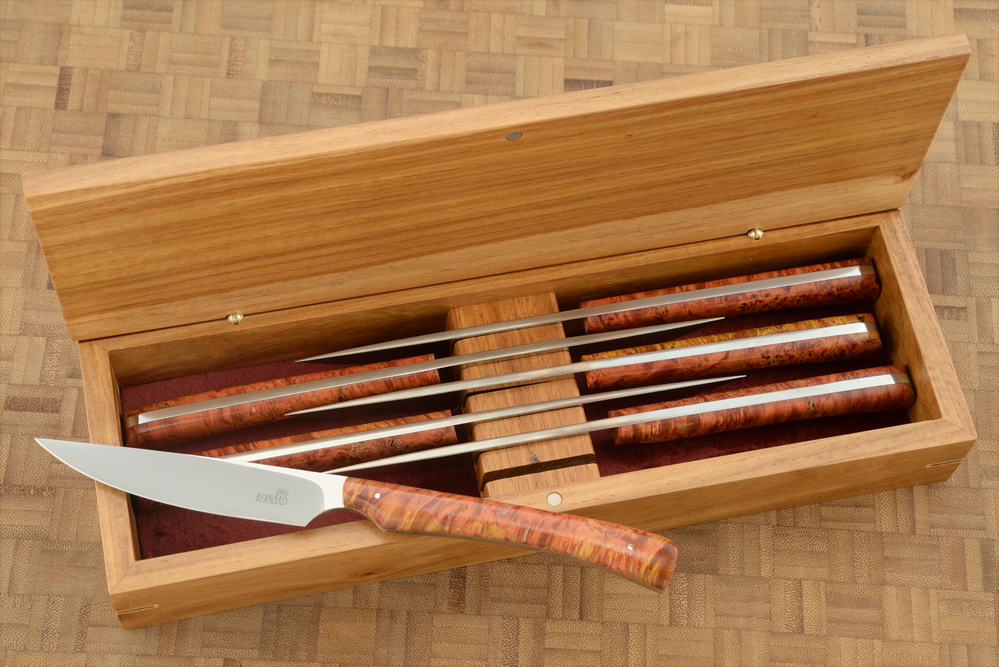 Steak Knife Set (6) with Maple Burl