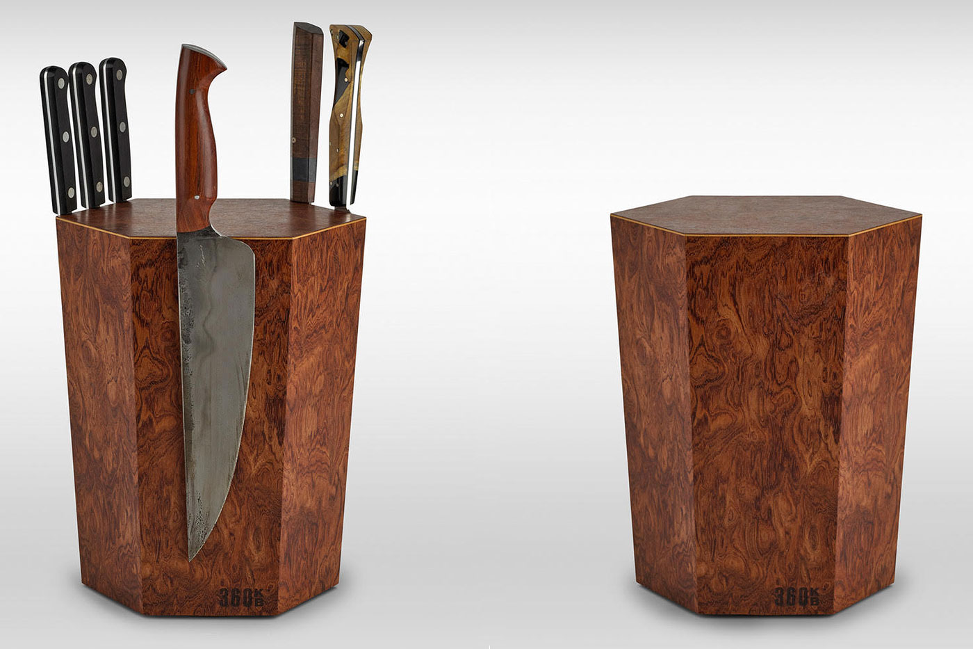 360KB Rotating Knife Block - Bubinga Pomele (Limited Edition)