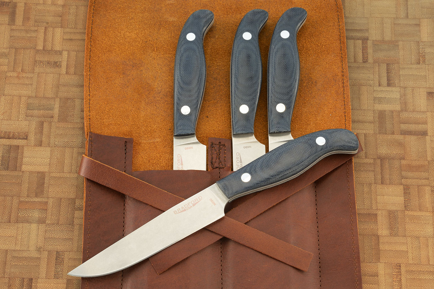 Gatsby Steak Knife with Navy Canvas Micarta (Set of 4)