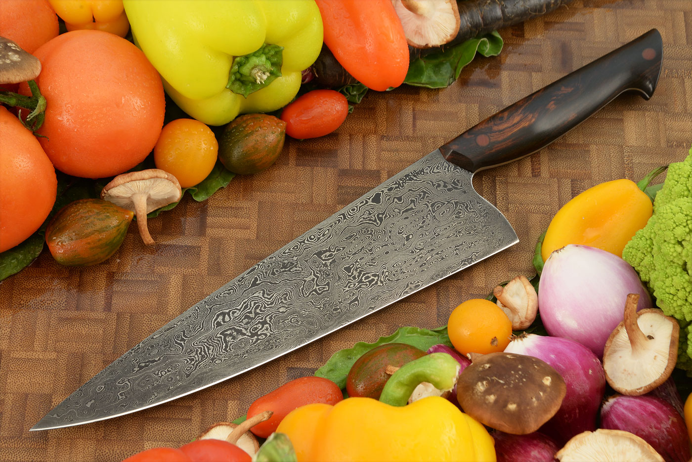 Damascus Chef's Knife with Ironwood