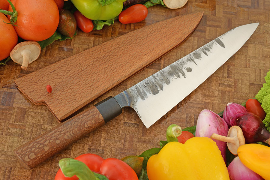 Forged Chef's Knife - Gyuto (8-1/2 in.) with Lacewood and Bog Oak