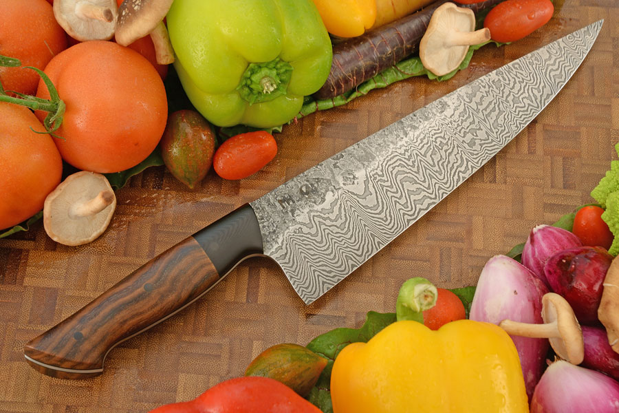 Damascus Chef's Knife with Chestnut and G-10 (9 in.)