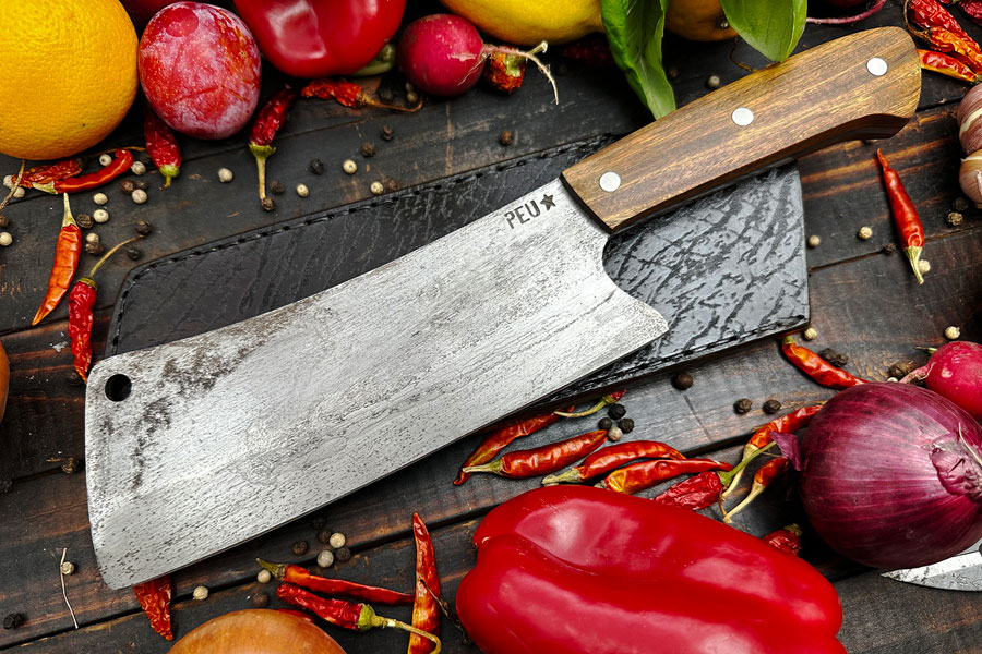 Meat Cleaver with Lapacho and O2 Carbon Steel
