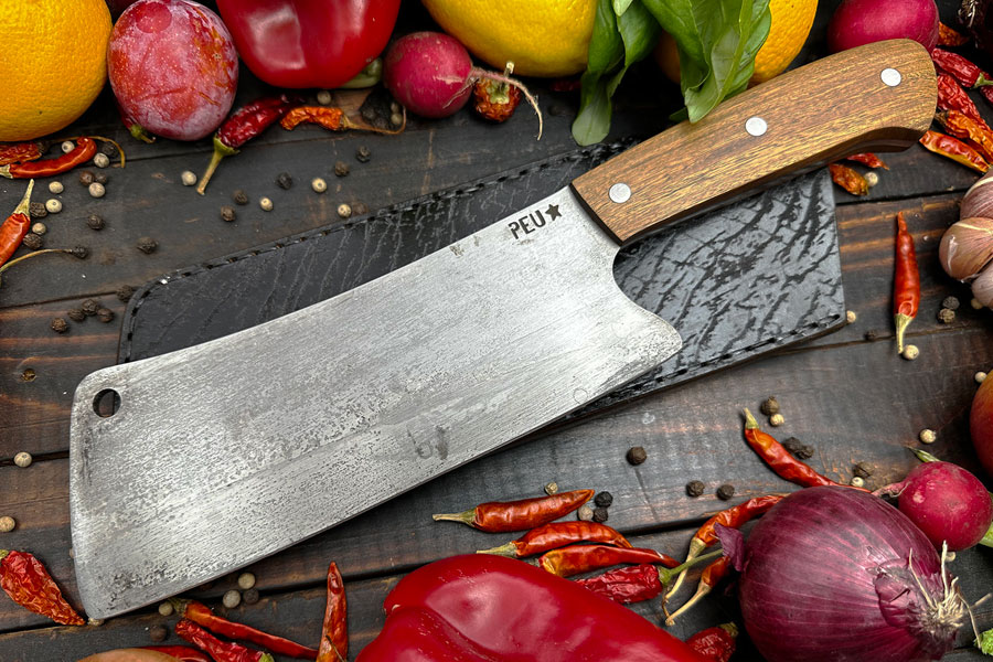 Meat Cleaver with Lapacho and O2 Carbon Steel
