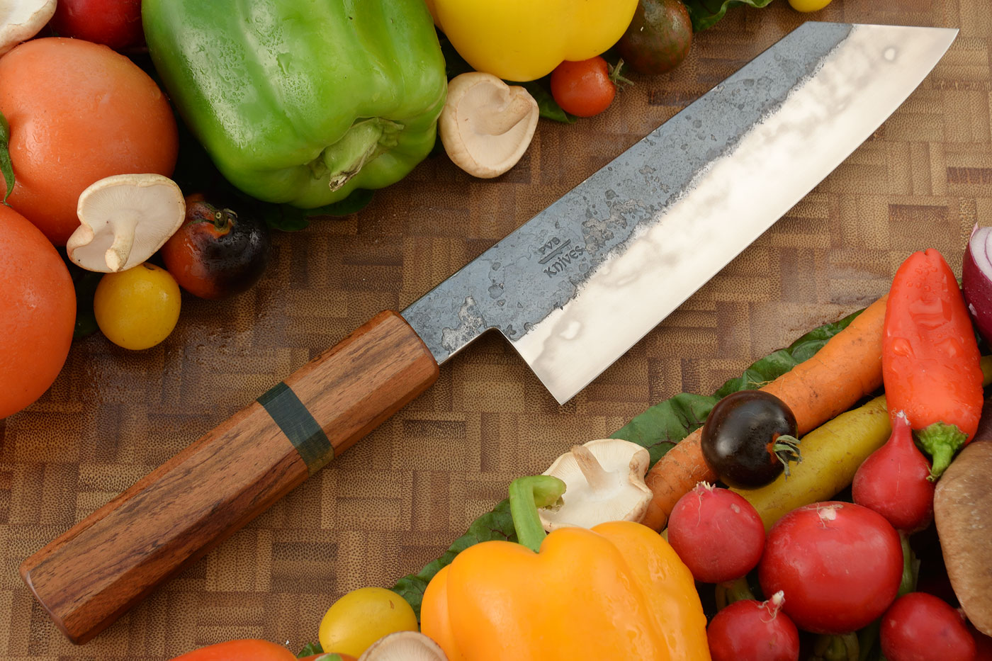 Chef's Knife (Bunka) with Rhodesian Teak and Maple (7-1/8 in.) - 1095 Carbon