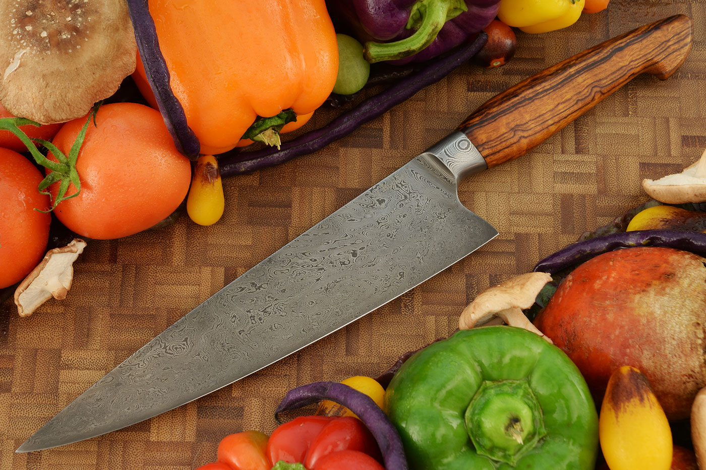 Integral Damascus Chef's Knife (8-1/2 in.) with Ironwood