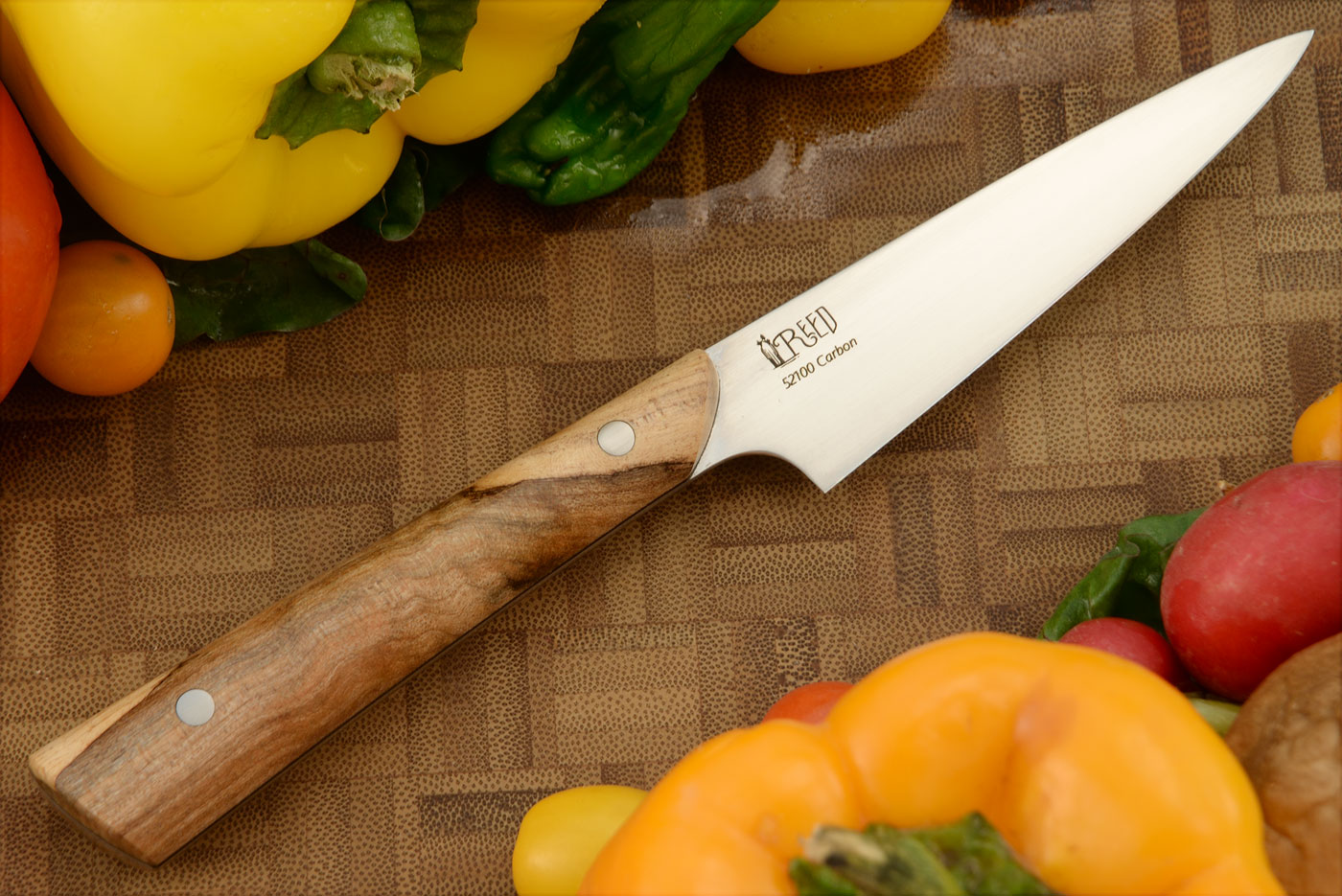Paring Knife (3-3/4 in.) with Spalted Big Leaf Maple - 52100 Carbon Steel