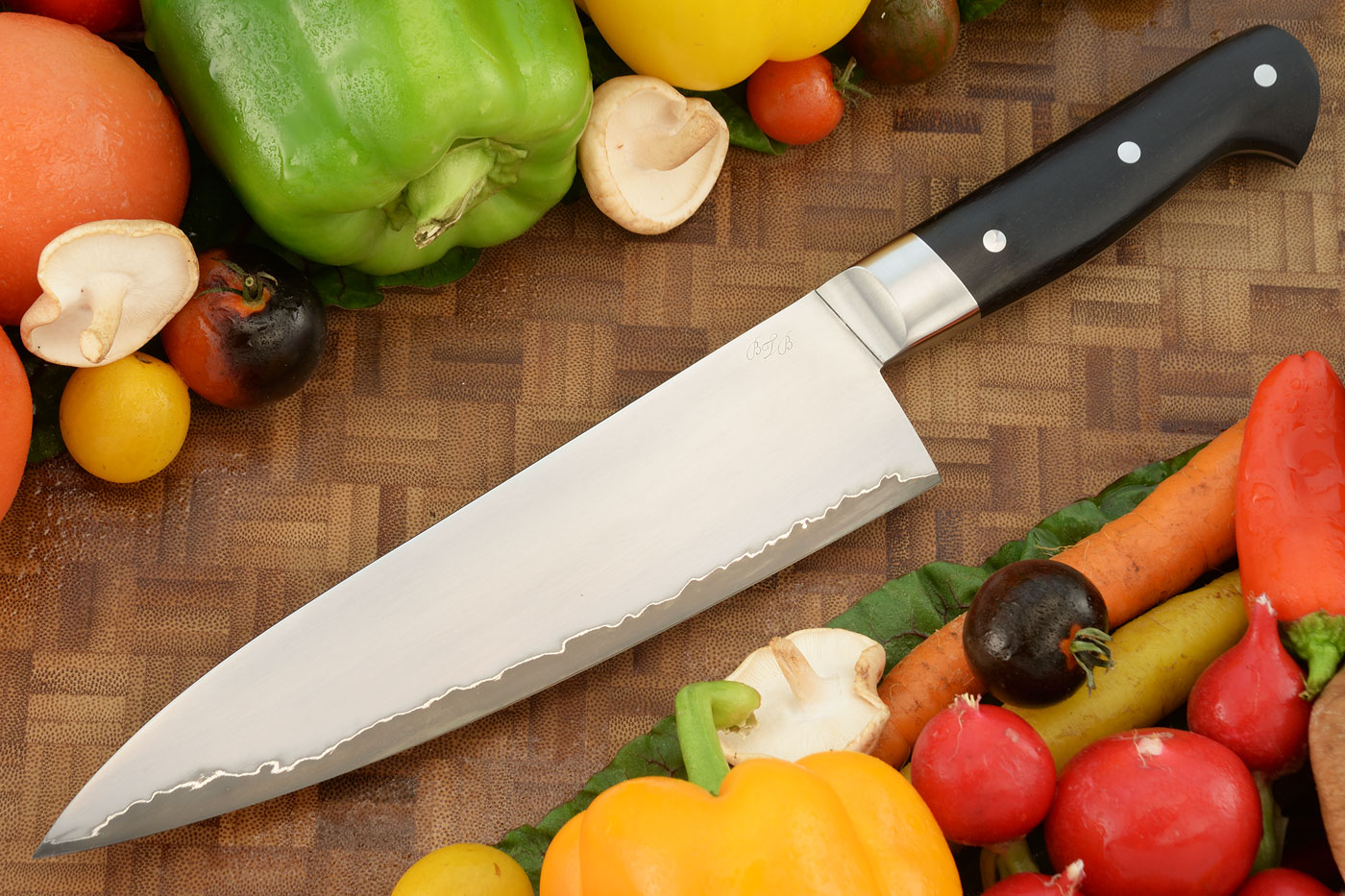 San Mai Chef's Knife - Gyuto (7-2/3 in.) with Bog Oak