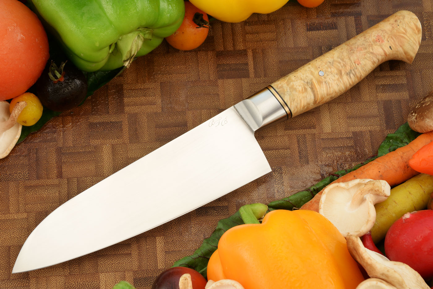 Chef's Knife - Santoku (6 in.) with Box Elder Burl