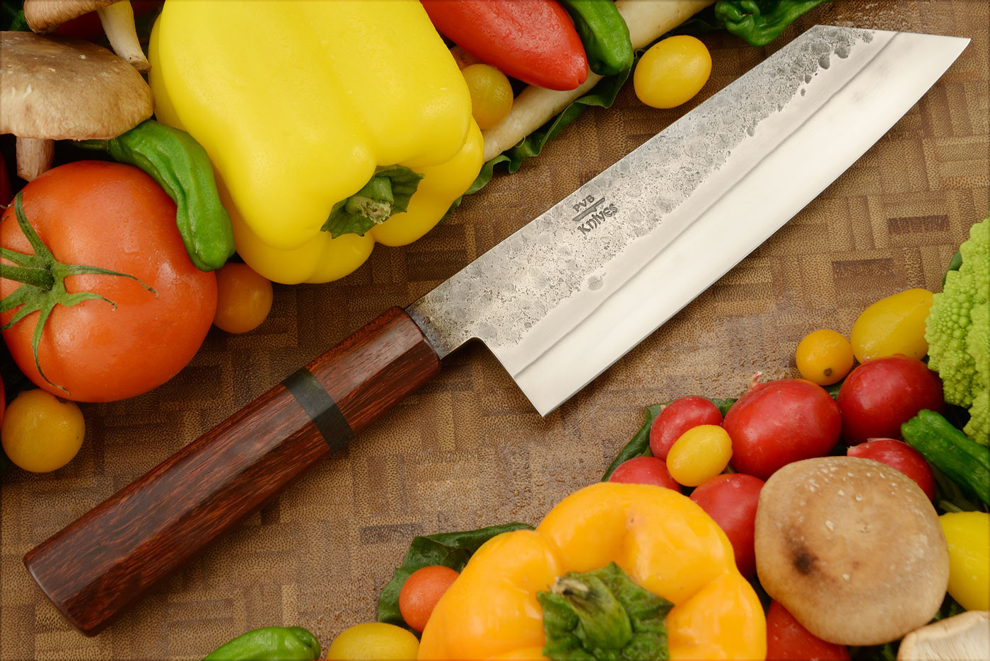 Chef's Knife (Bunka) with Camelthorn and Maple (7-1/2 in.) - 1095 Carbon