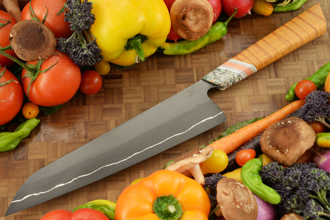 San Mai Chef's Knife (9-1/3 in.) with Curly Maple