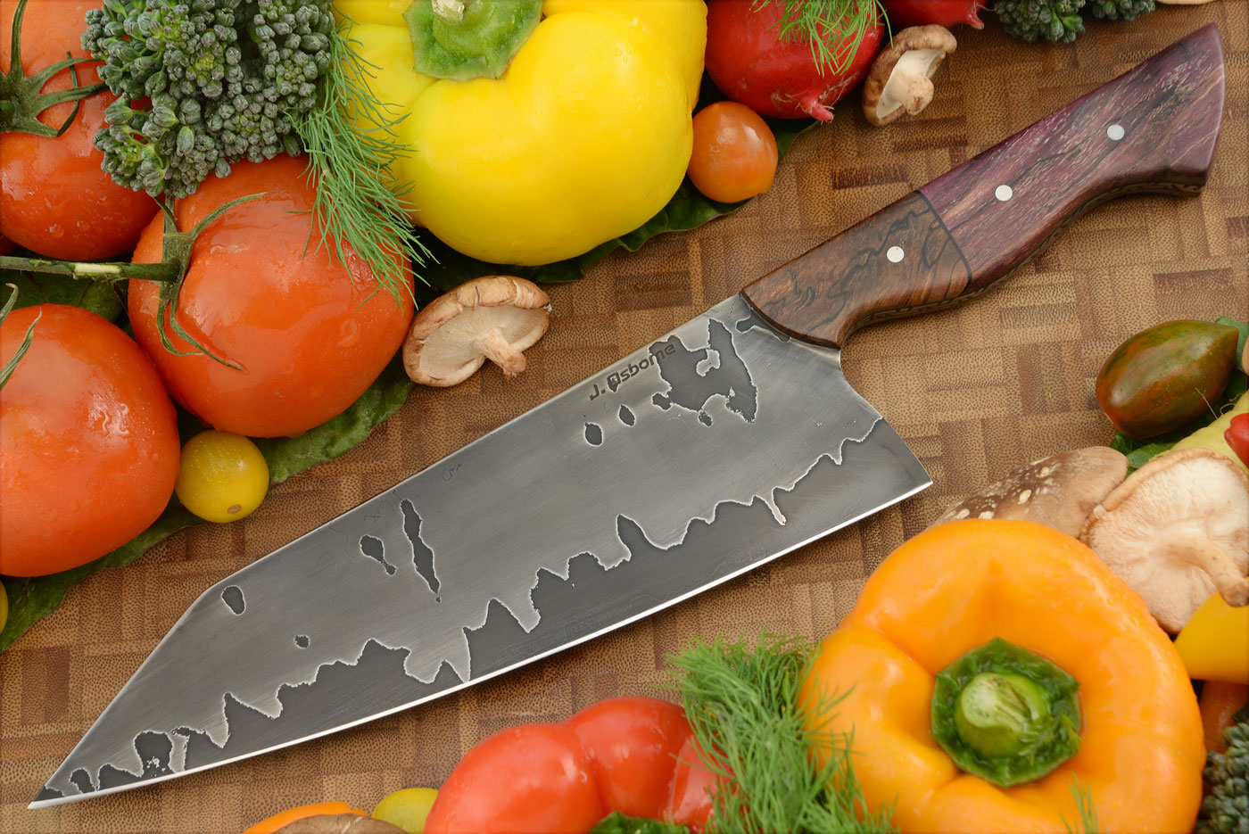 San Mai Chef with Spalted Maple (8.8 in.)