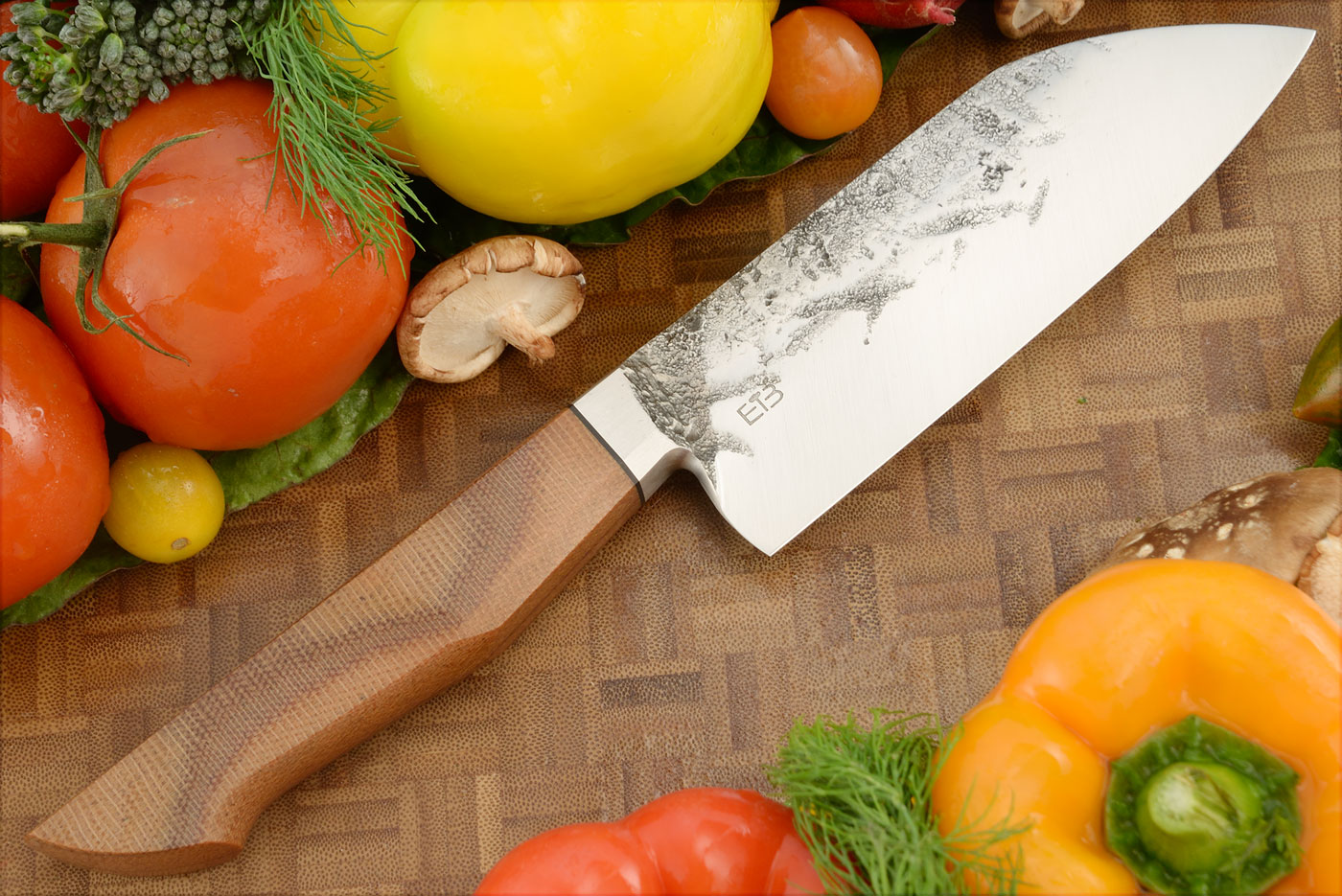 Brut de Forge Integral Chef's Knife - Santoku  (5.8 in) with Micarta